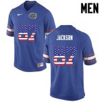 Men's Florida Gators #87 Kalif Jackson NCAA Nike Blue USA Flag Fashion Authentic Stitched College Football Jersey AMT8762ZM